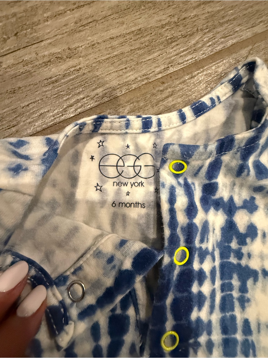 Egg New York Baby Blue Tie-Dye Sleeveless Onesie Romper - 6 Months — image 2 of 3